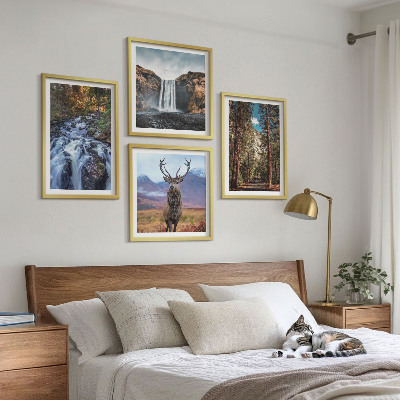 Komplet slika za spavaću sobu Vodopad šuma planine jelen priroda