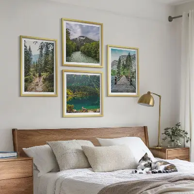 Dekorativni komplet zidnih slika planine, jezera, šume i staze