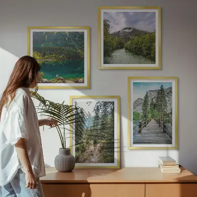 Dekorativni komplet zidnih slika planine, jezera, šume i staze