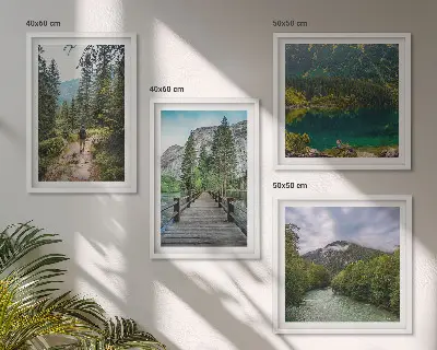 Dekorativni komplet zidnih slika planine, jezera, šume i staze