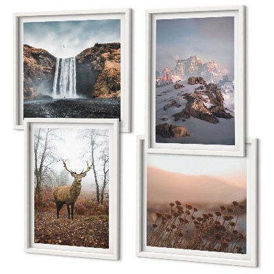 Set 4 slike u okviru Divlji krajolici planine jeleni
