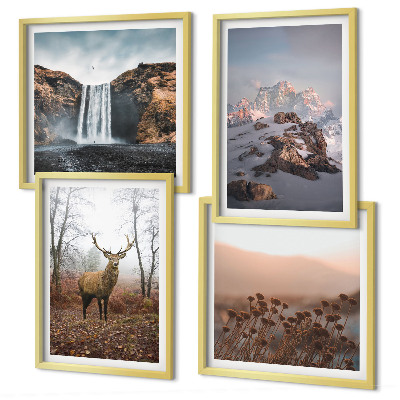 Set 4 slike u okviru Divlji krajolici planine jeleni
