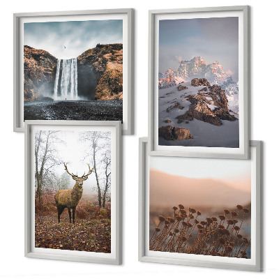 Set 4 slike u okviru Divlji krajolici planine jeleni