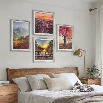 Dekorativni komplet slika za zid planinski krajolici s motivom bicikla