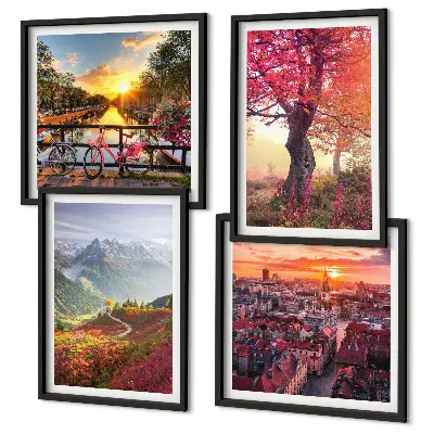 Dekorativni komplet slika za zid planinski krajolici s motivom bicikla