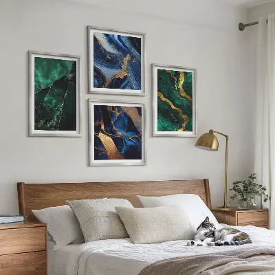 Elegantni uzorci na kamenju set 4 slike u okviru