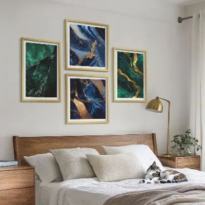 Elegantni uzorci na kamenju set 4 slike u okviru
