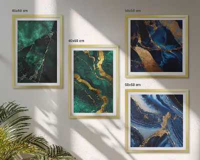 Elegantni uzorci na kamenju set 4 slike u okviru