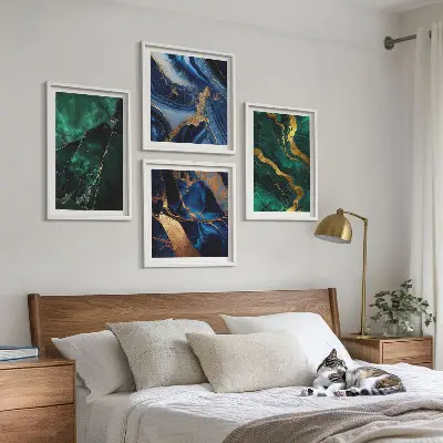 Elegantni uzorci na kamenju set 4 slike u okviru