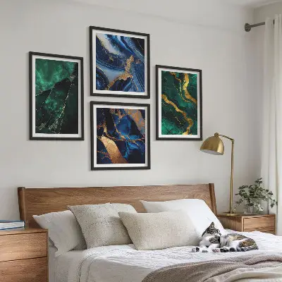 Elegantni uzorci na kamenju set 4 slike u okviru