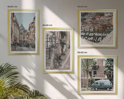 Dekorativni komplet zidnih slika pogled na grad i zgrade