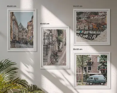 Dekorativni komplet zidnih slika pogled na grad i zgrade