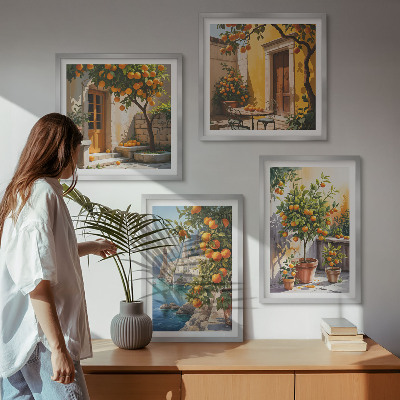 Komplet slika za spavaću sobu Oslikani citrusni pejzaži