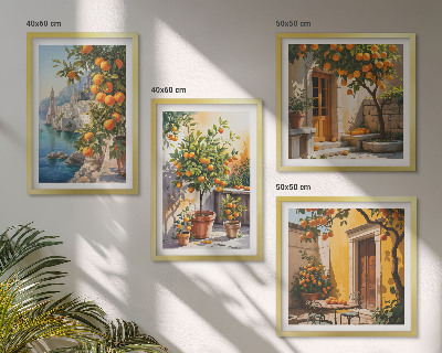 Komplet slika za spavaću sobu Oslikani citrusni pejzaži