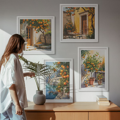Komplet slika za spavaću sobu Oslikani citrusni pejzaži