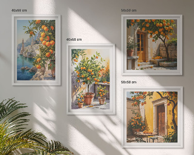 Komplet slika za spavaću sobu Oslikani citrusni pejzaži
