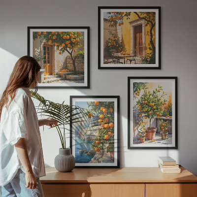 Komplet slika za spavaću sobu Oslikani citrusni pejzaži
