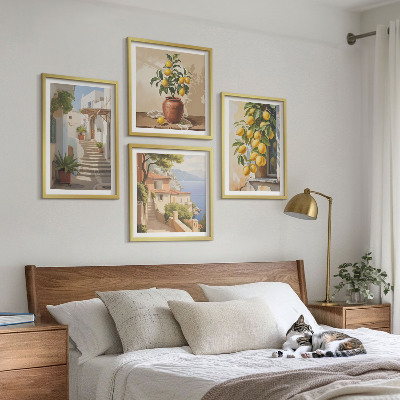 Komplet slika za spavaću sobu Ulice limuna, pogled na more