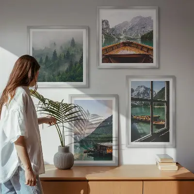Komplet slika za spavaću sobu motiv planinskog jezera