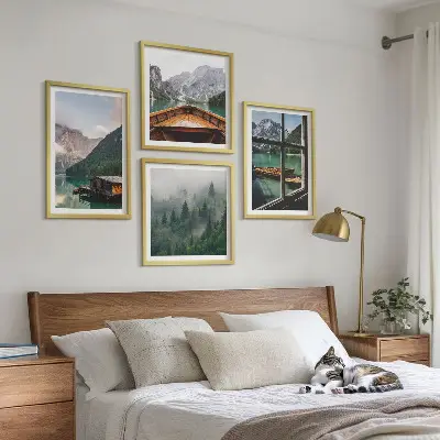 Komplet slika za spavaću sobu motiv planinskog jezera