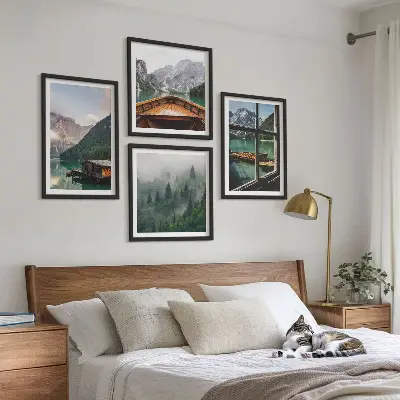 Komplet slika za spavaću sobu motiv planinskog jezera