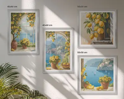 Komplet slika za spavaću sobu s motivima morskih pejzaža, limuna i prozora