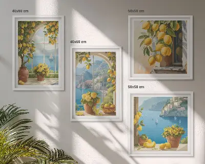 Komplet slika za spavaću sobu s motivima morskih pejzaža, limuna i prozora