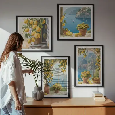 Komplet slika za spavaću sobu s motivima morskih pejzaža, limuna i prozora