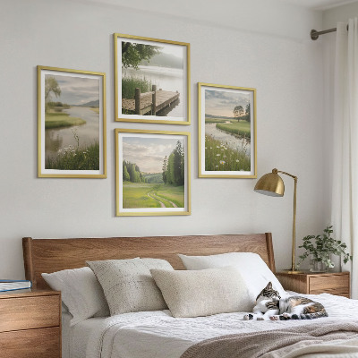 Komplet slika za spavaću sobu Ljetni krajolici riječne livade