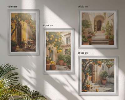 Set 4 slike u okviru Terasa s citrusnim drvećem
