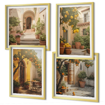 Set 4 slike u okviru Terasa s citrusnim drvećem