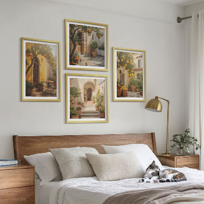 Set 4 slike u okviru Terasa s citrusnim drvećem
