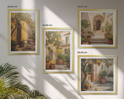 Set 4 slike u okviru Terasa s citrusnim drvećem