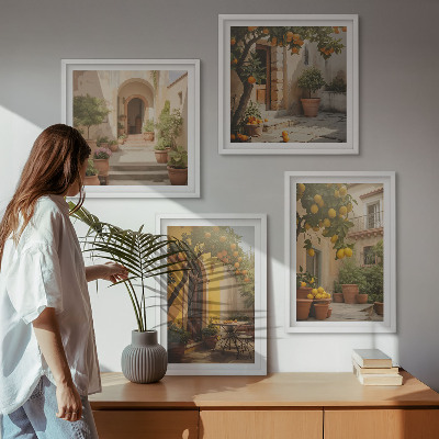 Set 4 slike u okviru Terasa s citrusnim drvećem