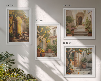 Set 4 slike u okviru Terasa s citrusnim drvećem