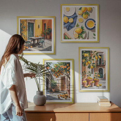 Komplet slika za spavaću sobu Citrusi u sunčanom vrtu