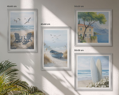 Dekorativni komplet slika za zid daske za plažu surfanje brod ptice