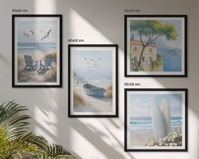 Dekorativni komplet slika za zid daske za plažu surfanje brod ptice