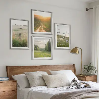 Komplet slika za spavaću sobu krajolik s motivom polja i sunca