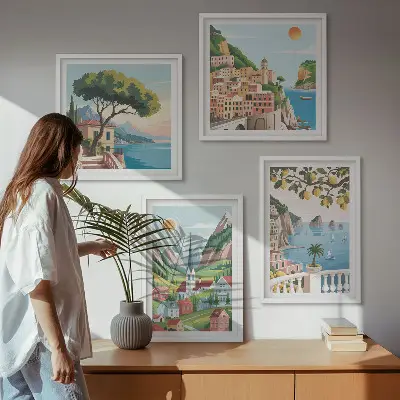 Dekorativni komplet zidnih slika morski krajolici s motivom agruma