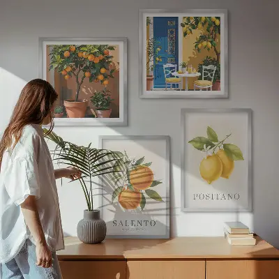 Komplet slika za spavaću sobu motiv amalfijskih limuna i naranči