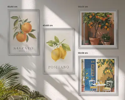 Komplet slika za spavaću sobu motiv amalfijskih limuna i naranči