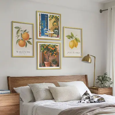 Komplet slika za spavaću sobu motiv amalfijskih limuna i naranči