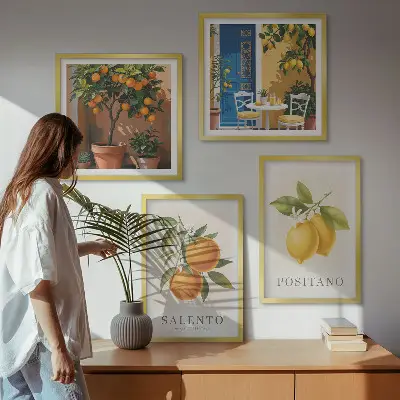 Komplet slika za spavaću sobu motiv amalfijskih limuna i naranči