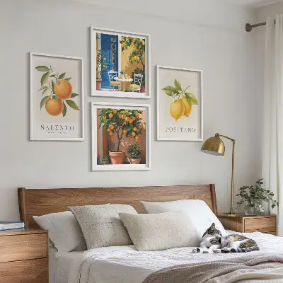 Komplet slika za spavaću sobu motiv amalfijskih limuna i naranči