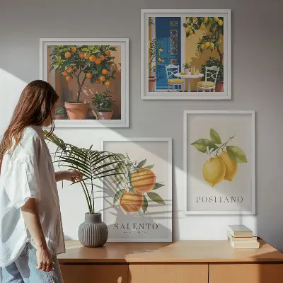 Komplet slika za spavaću sobu motiv amalfijskih limuna i naranči