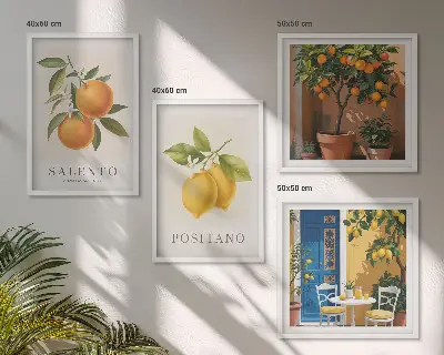 Komplet slika za spavaću sobu motiv amalfijskih limuna i naranči
