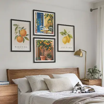 Komplet slika za spavaću sobu motiv amalfijskih limuna i naranči