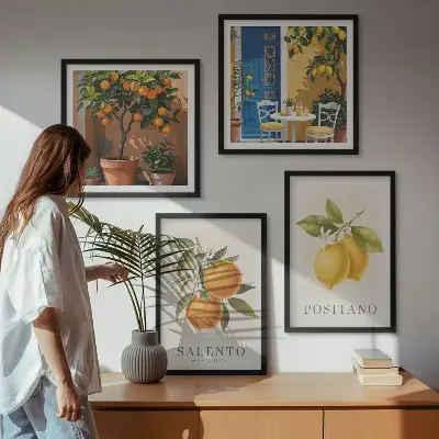 Komplet slika za spavaću sobu motiv amalfijskih limuna i naranči