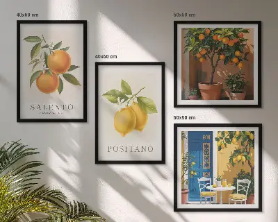 Komplet slika za spavaću sobu motiv amalfijskih limuna i naranči